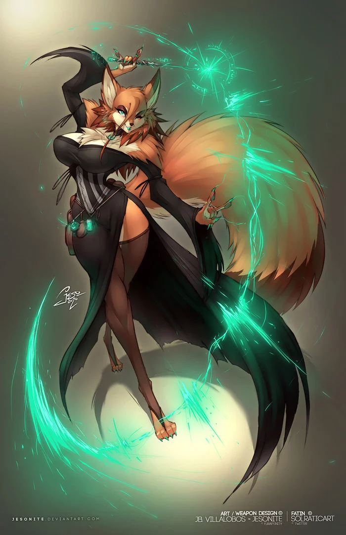 Fox Witch - Furry, Art, Magic, Witches, Furry edge, Jeso, Furry fox