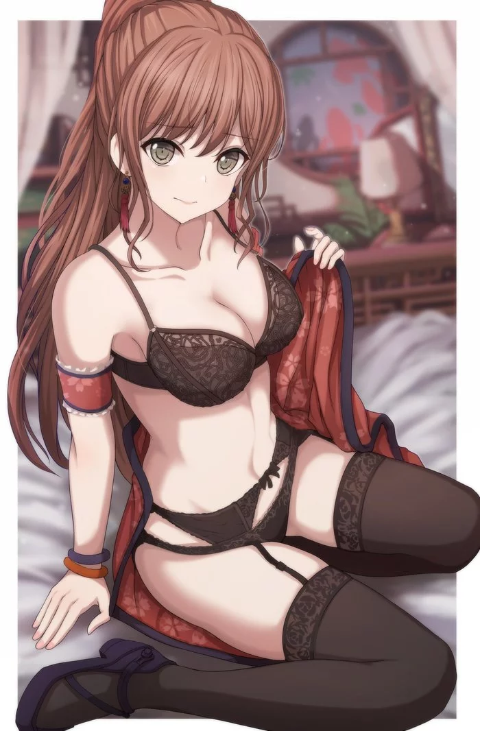 Imai Lisa - NSFW, Anime, Anime art, Bang Dream!, Imai Lisa, Underwear, Breast, Pantsu, Stockings