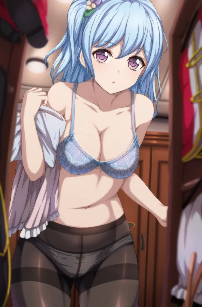 Matsubara Kanon - NSFW, Anime, Anime art, Bang Dream!, Matsubara kanon, Underwear, Breast, Pantsu, Tights