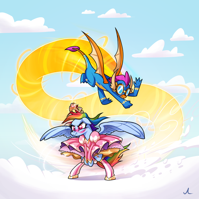Princess Rainbow Dash My Little Pony, Rainbow Dash, Smolder, Docwario