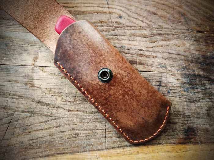 Leather case for Victorinox folding knife - My, With your own hands, Handmade, Leather, Needlework without process, Longpost, Sheath, Leather products