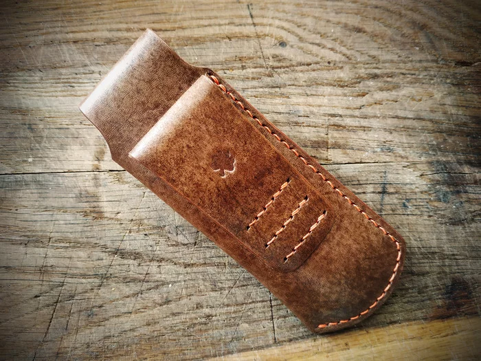 Leather case for Victorinox folding knife - My, With your own hands, Handmade, Leather, Needlework without process, Longpost, Sheath, Leather products