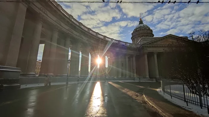Post #7969656 - My, The photo, Kazan Cathedral, The sun, Good weather, Saint Petersburg
