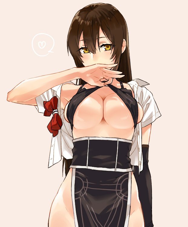 Chikuma - NSFW, Kantai collection, Anime, Anime art, Chikuma, Sugoi dekai, Boobs