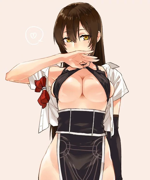 Chikuma - NSFW, Kantai Collection, Аниме, Anime Art, Chikuma, Sugoi Dekai, Сиськи