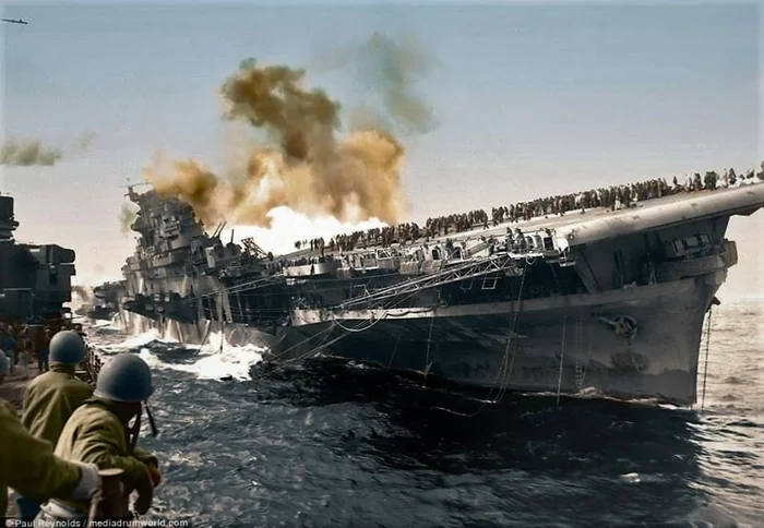 Торпедный кошмар 15 сентября 1942 года Корабль, Линкор, Длиннопост, Вторая мировая война, Тихий океан, Торпеда, Авианосец