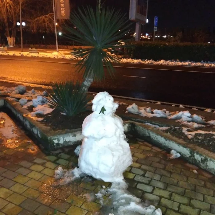 Winter has come to Adler - My, Adler, Winter, snowman