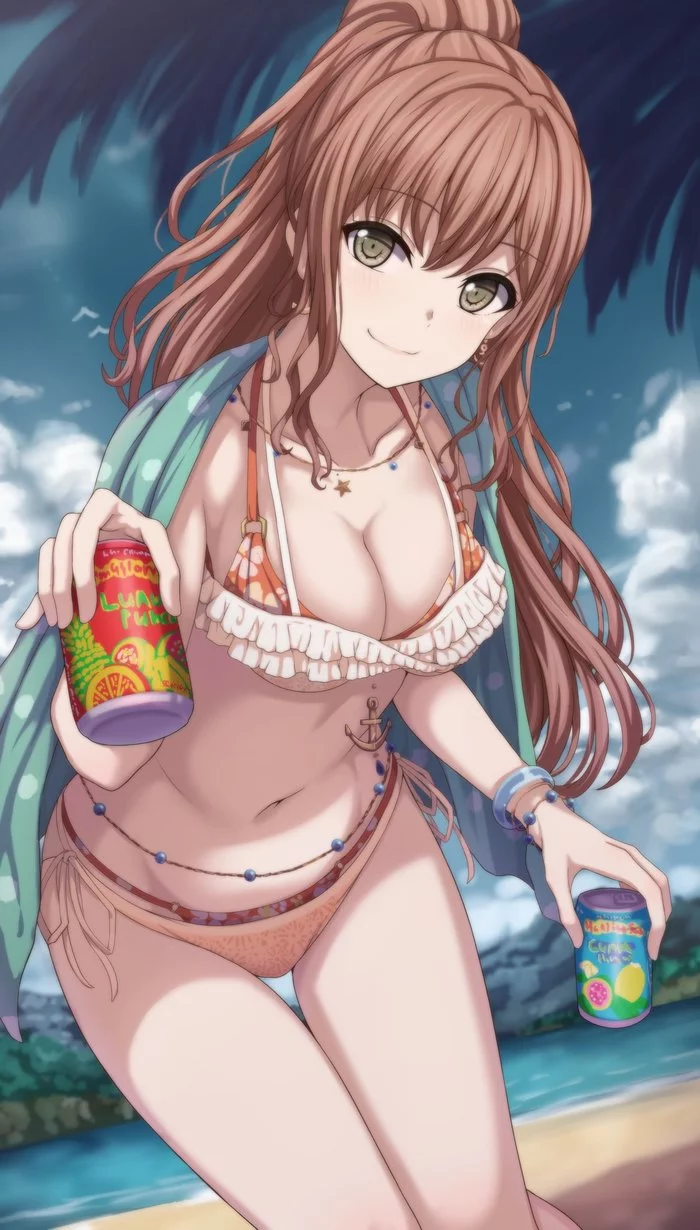 Imai Lisa - NSFW, Anime, Anime art, Bang Dream!, Imai Lisa, Swimsuit, Breast