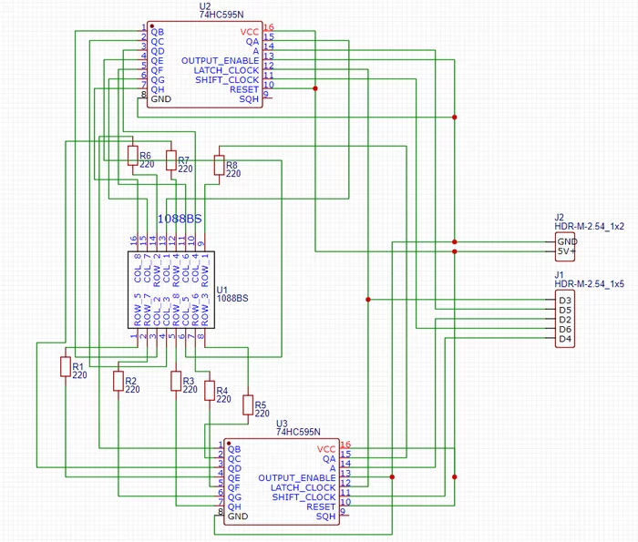 Improving the 8x8 Matrix for Arduino Using Shift Registers - My, Arduino, Needlework, With your own hands, Video, GIF, Longpost, Needlework with process, Reply to post