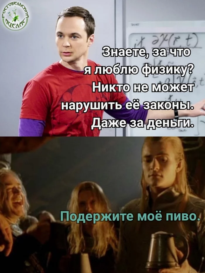 Oh gravity, you heartless...! - My, Memes, Legolas, Sheldon Cooper, Lord of the Rings, The hobbit, Теория большого взрыва, Longpost, Picture with text