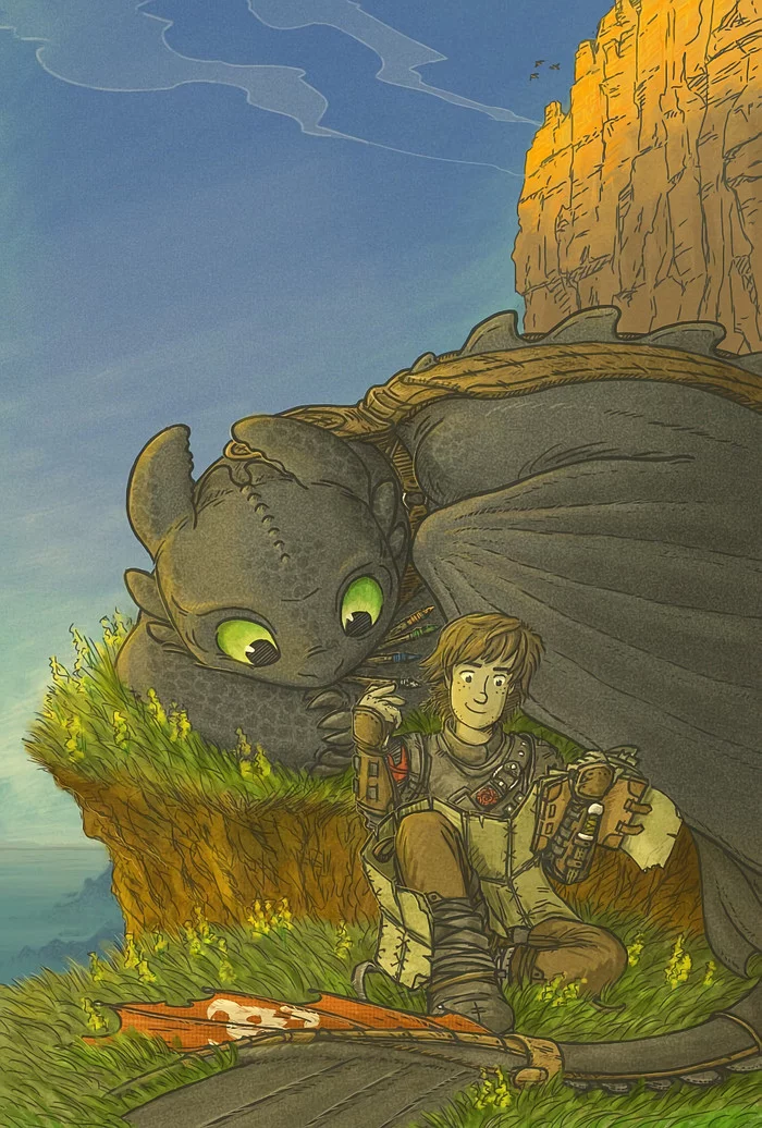 Together we map the world - Art, Drawing, Cartoons, How to train your dragon, The Dragon, Toothless, Hiccup, Onkelscrut