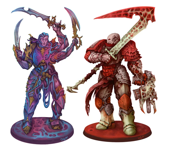 Chaosites - My, Warhammer 40k, Chaos space marines, Slaanesh, Nurgle, Wh Art, Фанфик