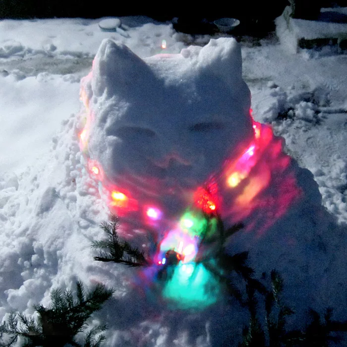 Kotovik :3 - My, cat, snowman, Milota, beauty, Winter, Snow, Mood, Snow figures