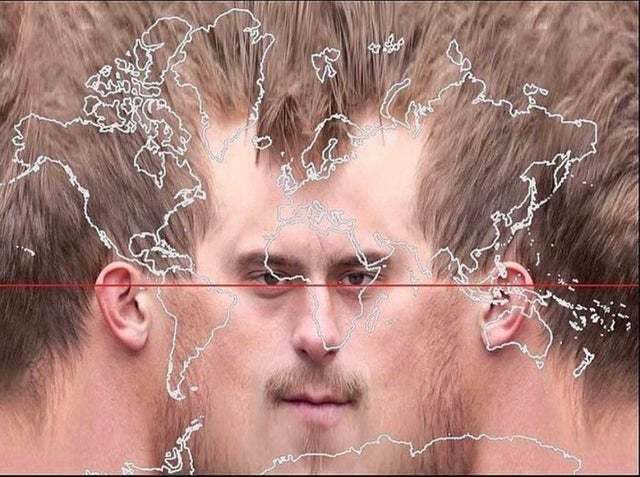 Если человеческое лицо развернуть как землю на картах в проекции Меркатора