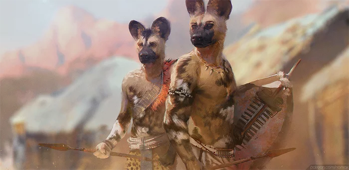 Brothers - Furry, Art, Furry dog, Tribes, Weapon, Nomax