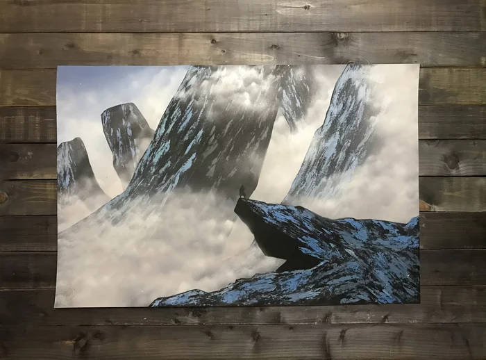 Туман в spray art стиле - Моё, Spray Art, Арт, Картина, Своими руками, Баллончик, Акрил, Рисунок, Рукоделие без процесса