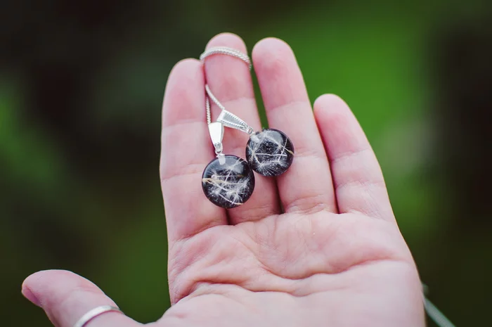 Spheres and hemispheres made of epoxy resin - My, Handmade, Epoxy resin, Plants, Needlework without process, Pendant, Earrings, Nika_kiss, Longpost