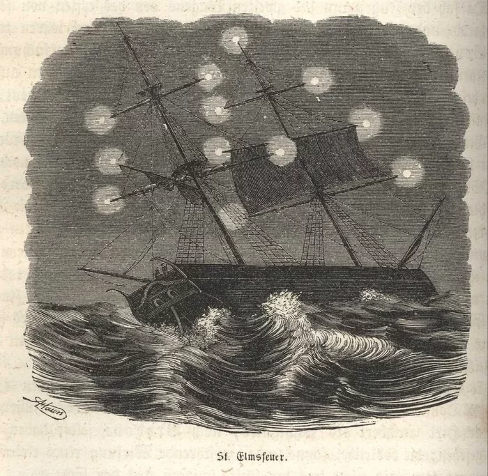 Sea mysteries. Saint Elmo's fire - Story, Ship, Calm, Longpost, Saint Elmo's fire