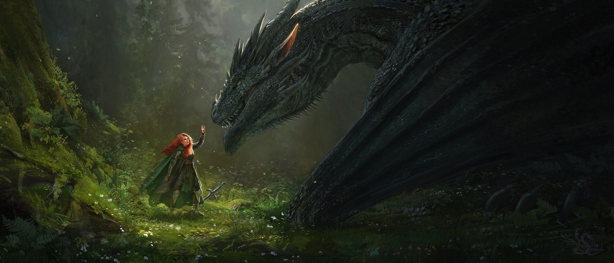 dragon and redhead - 
