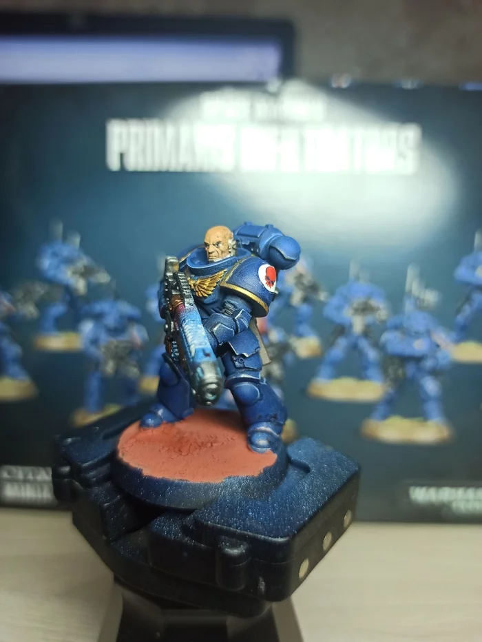 Покрас хелбластера аэром - Моё, Warhammer 40k, Хобби, Ultramarines, Paint, Warhammer, Wh painting, Длиннопост