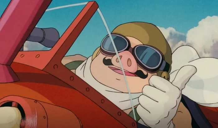 Pig man and his plane - My, Cartoons, Aviation, Hayao Miyazaki, Anime, Longpost, Porco rosso