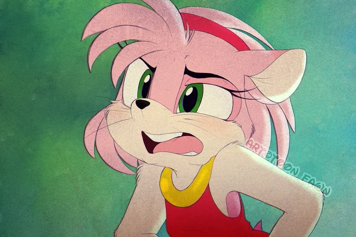 Amy Rose - Art, Drawing, Sonic the hedgehog, Amy Rose, Portrait