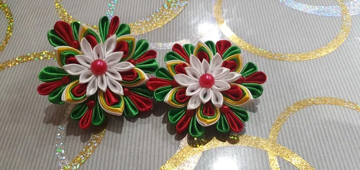 There are never too many bows. Kanzashi - Handmade, For the little ones, Longpost, Kanzashi, Needlework without process