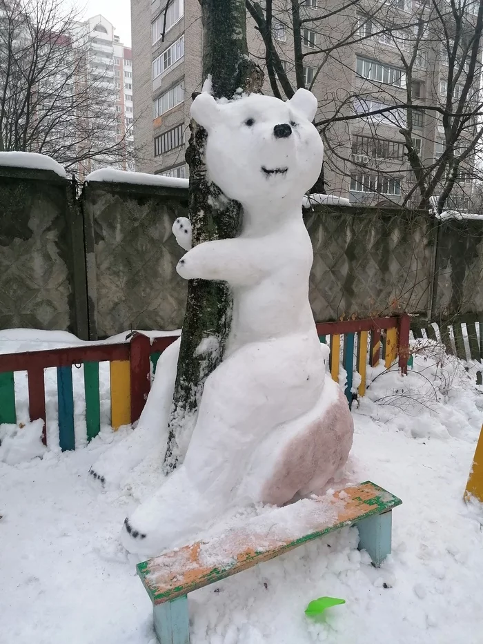 Снежные забавы - Моё, Снеговик, Родители и дети, Детский сад, Конкурс, Длиннопост