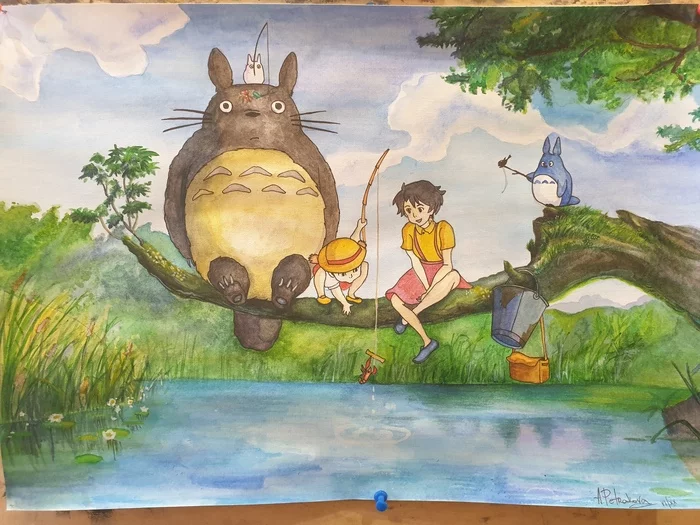 Anime - My, Anime, Watercolor, Cartoons, Hayao Miyazaki, Totoro, Spirited Away