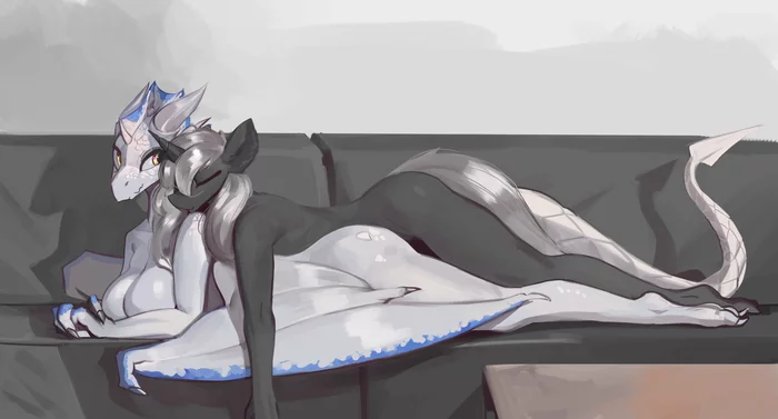 Отдых - NSFW, Фурри, Furry Art, Furry Edge, Nsilverdraws