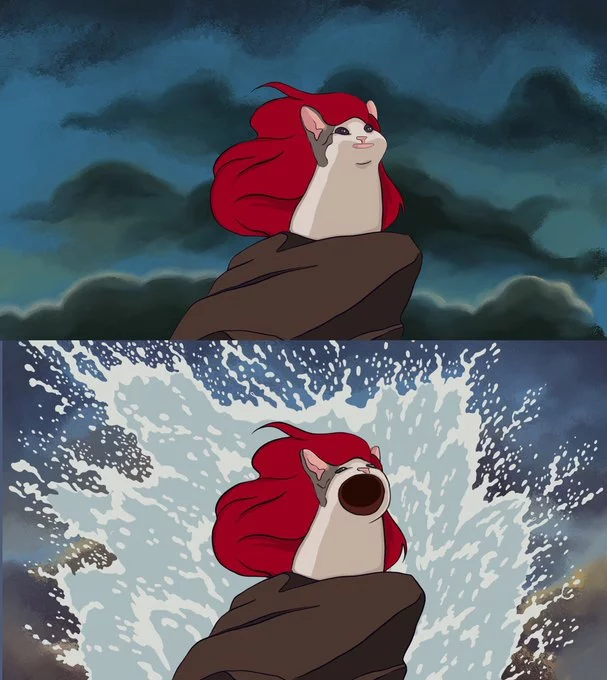 Poppoppop? - Pop Cat, the little Mermaid, Art