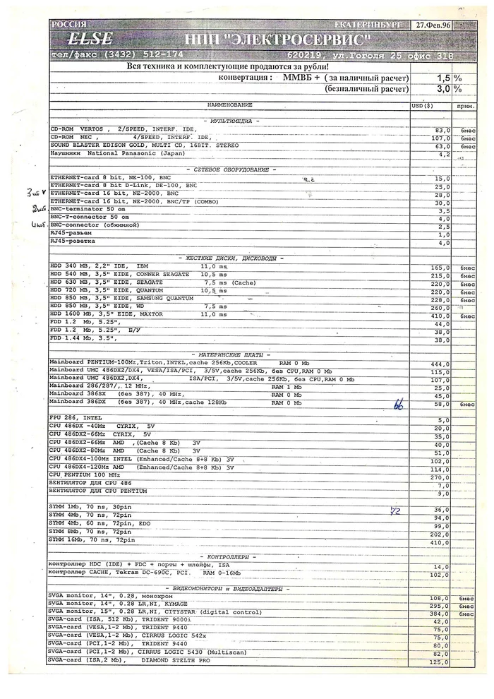 Only 25 years have passed. Ending - My, Computer, Prices, 90th, Price, Story, Russia, Components, Retro, Longpost