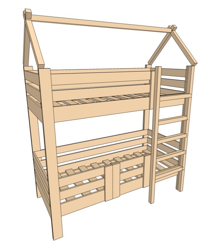 Green bunk bed - My, Hobby, Tree, Woodworking, Wood products, With your own hands, Needlework with process, Longpost, cat