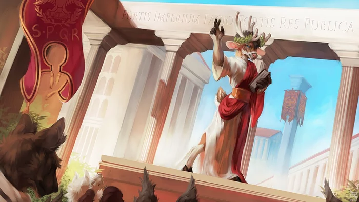 Ancient Rome - Zephra, Furry, Art, Ancient Rome, Latin, Furry deer, Books, Video, Speed ??painting