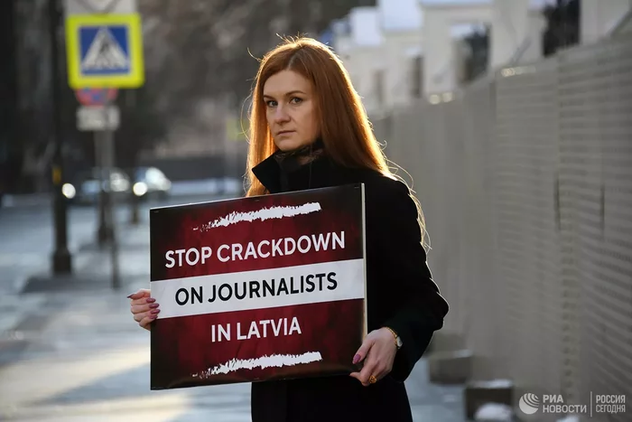 Butina picketed at the Reception House of the Ministry of Foreign Affairs in support of journalists in Latvia - Negative, Politics, Russia, Society, Journalists, freedom of speech, Latvia, The osce, , Meade, Риа Новости, Maria Butina, news, Video, Longpost