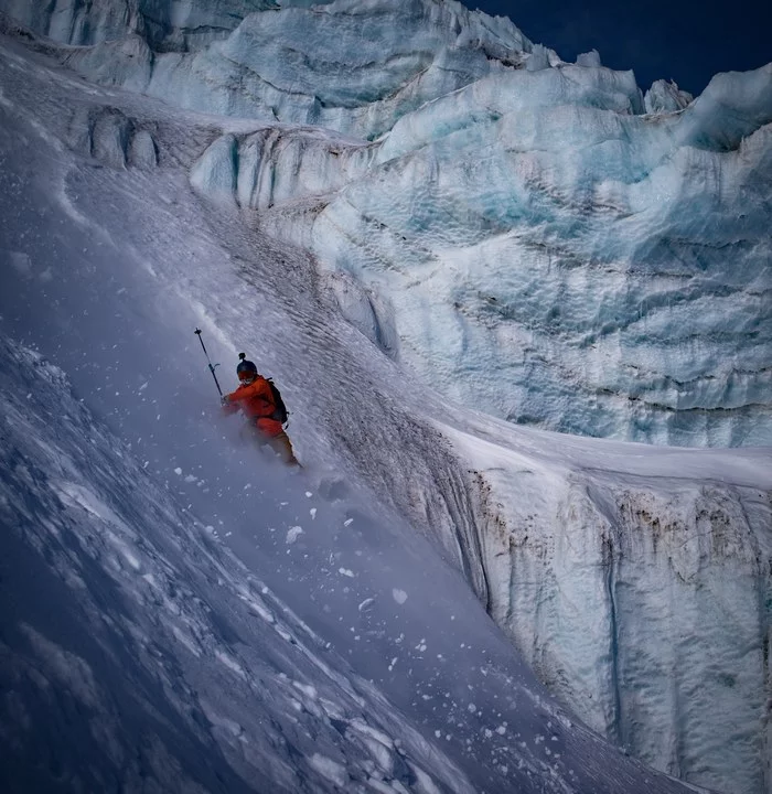 On the glacier - My, The mountains, Skiing, Freeride, Elbrus, Elbrus