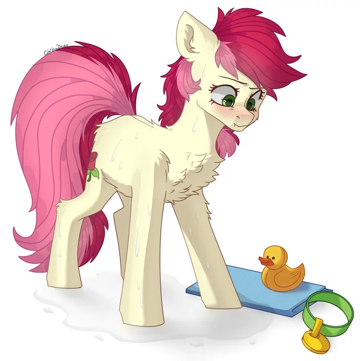 Роуз не любит воду - My Little Pony, Roseluck, Chibadeer