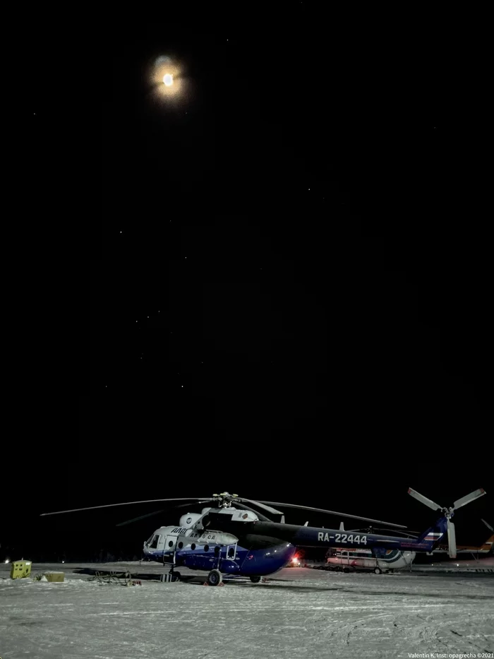 Mi-171 under the starry sky - My, Aviation, The photo, Helicopter, Mi-8, Stars, Mi-171