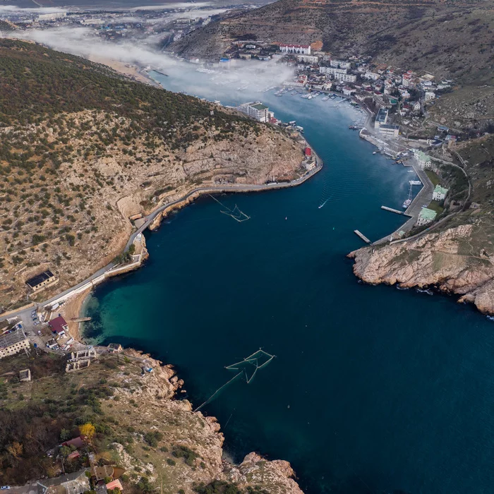 Balaklava Bay - My, Balaclava, Sevastopol, Crimea, Sea, Fog, The photo, Landscape, Панорама, HDR, Aerial photography, Dji