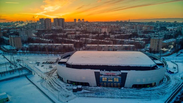 Ice Palace in Tula - My, Mhl, Tula, Hockey, Drone, Winter, The photo, HDR, Dji, , Ice Palace