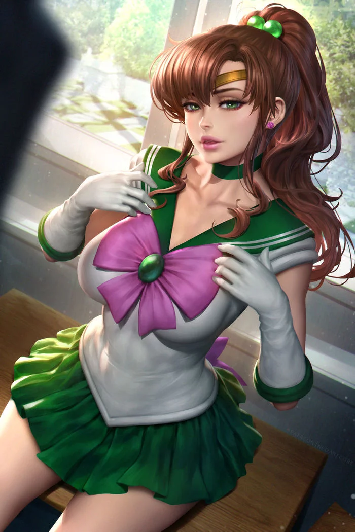 Sailor Jupiter - NSFW, Art, Anime, Anime art, Sailor Moon, Sailor Jupiter, Girls, Erotic, Hand-drawn erotica, Underwear, Stockings, Boobs, Naked, Pubes, Neoartcore, Longpost