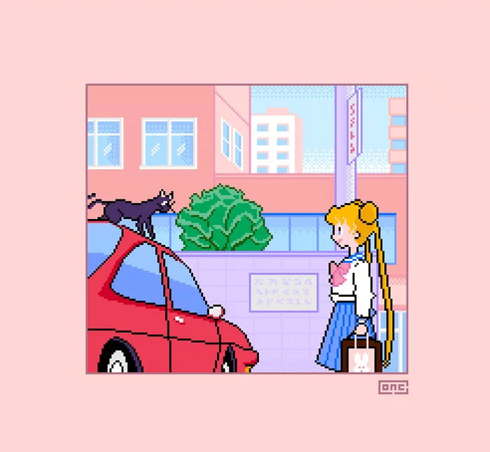 Usagi meets Luna! Sailor Moon game mockup for GBC - My, Pixel Art, Pixel, Gamedev, Games, Sailor Moon, Gameboy, Anime, Drawing, Art, Digital drawing, Longpost