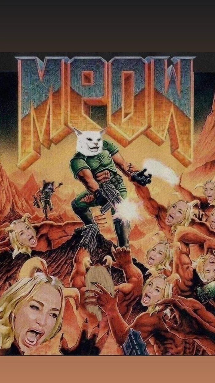 Мяу мяу мяу мяу - Мемы, Кот, Doom