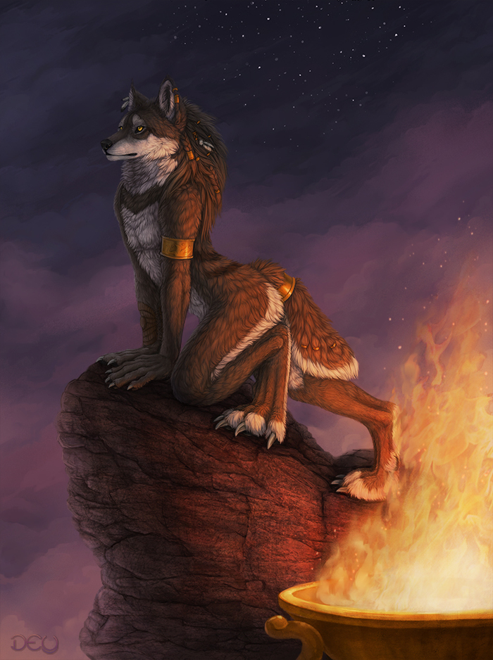 Twilight's Beacon , Furry Art, Furry Canine, Furry wolf, , Deyvarah