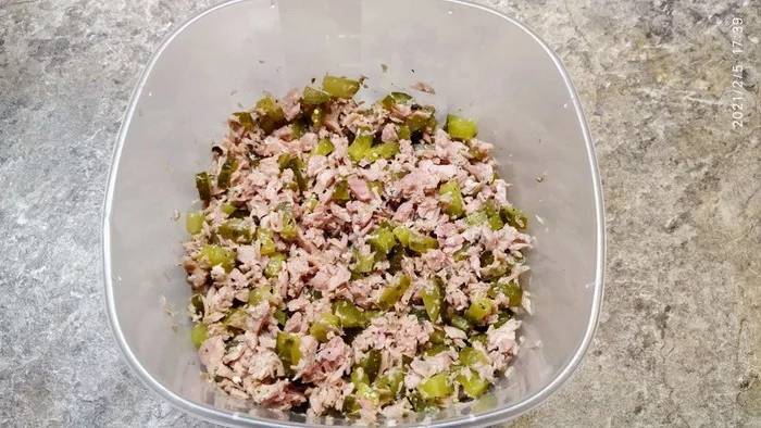 Мимоза из консервированного тунца (низкокалорийная) Салат, Мимоза, Рецепт, Длиннопост, Кулинария