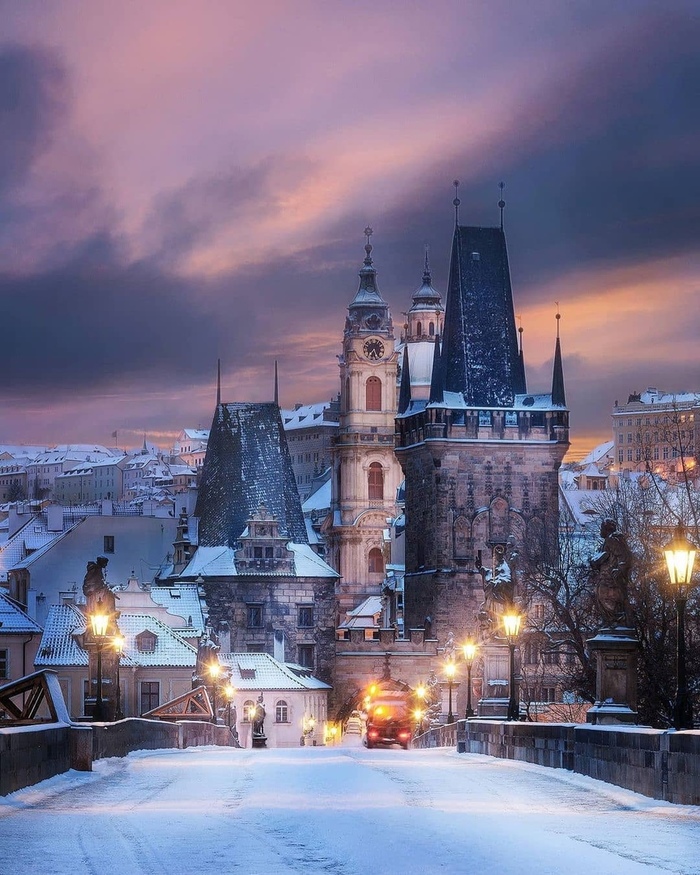 Прага Прага, Чехия, Европа, Город, Фотография, Зима, Красота
