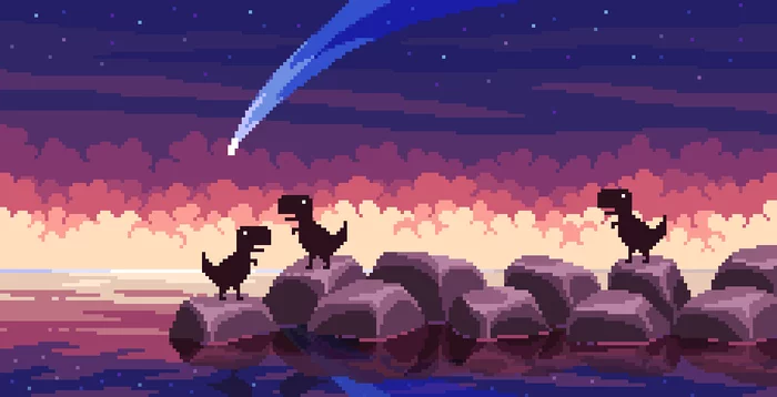 Reply to the post Pixel Sentimentality - Pixel Art, Pixel, Landscape, Images, Reply to post, Chrome dino, Google chrome, Tyrannosaurus