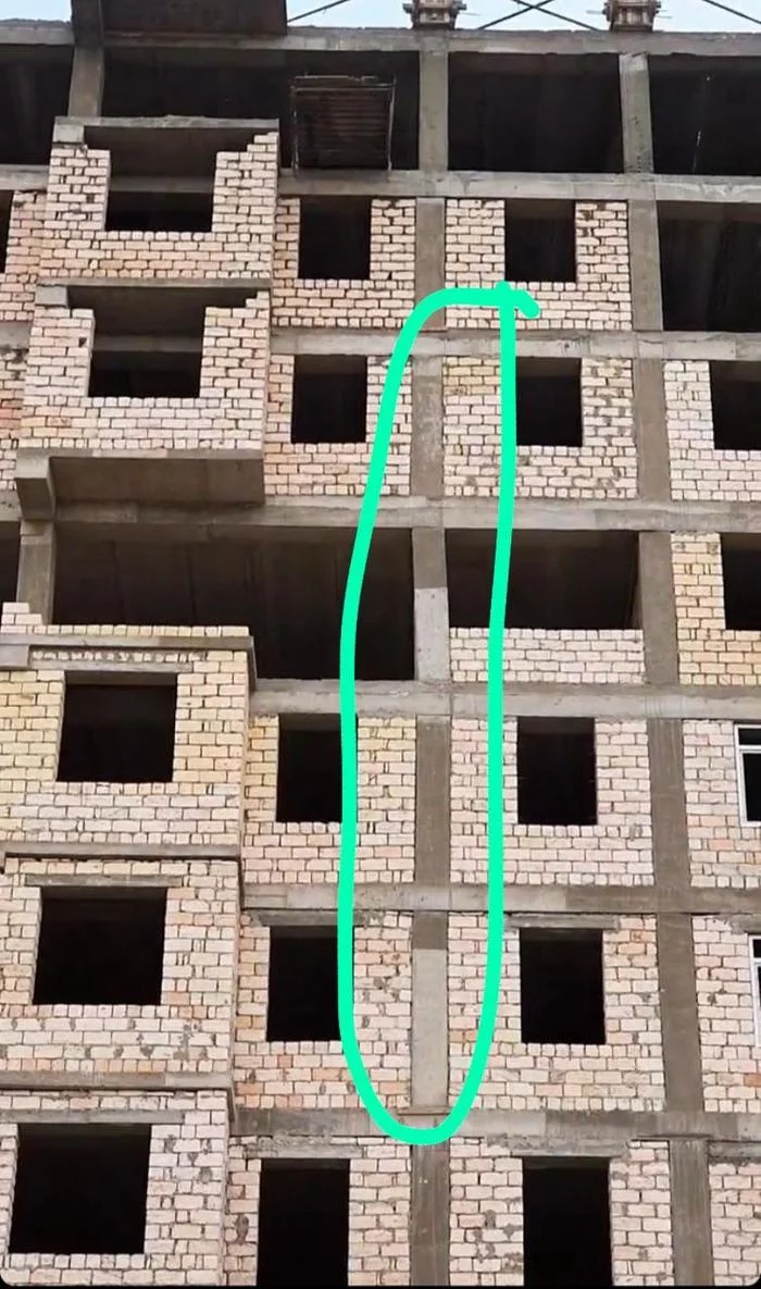 How they build in Aktau. Crooked columns - Building, Crooked hands, Aktau, Kazakhstan, Video, Longpost