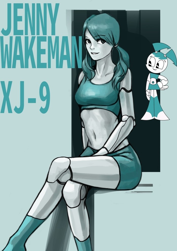 XJ-9 Рисунок, Мультсериалы, My Life as a Teenage Robot, Jenny Wakeman (Xj-9), Хуманизация, Арт, Девушки