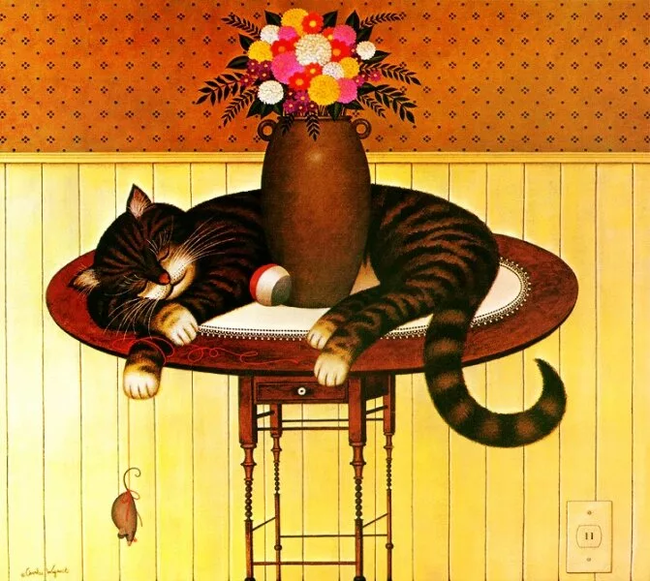 The most awesome artist) - cat, Painting, Artist, Longpost